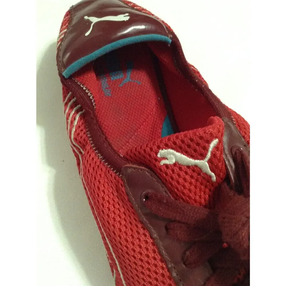 Puma Karly Womens Size 10 Red Burgundy Mesh Patent Leather Low Profile Sneakers